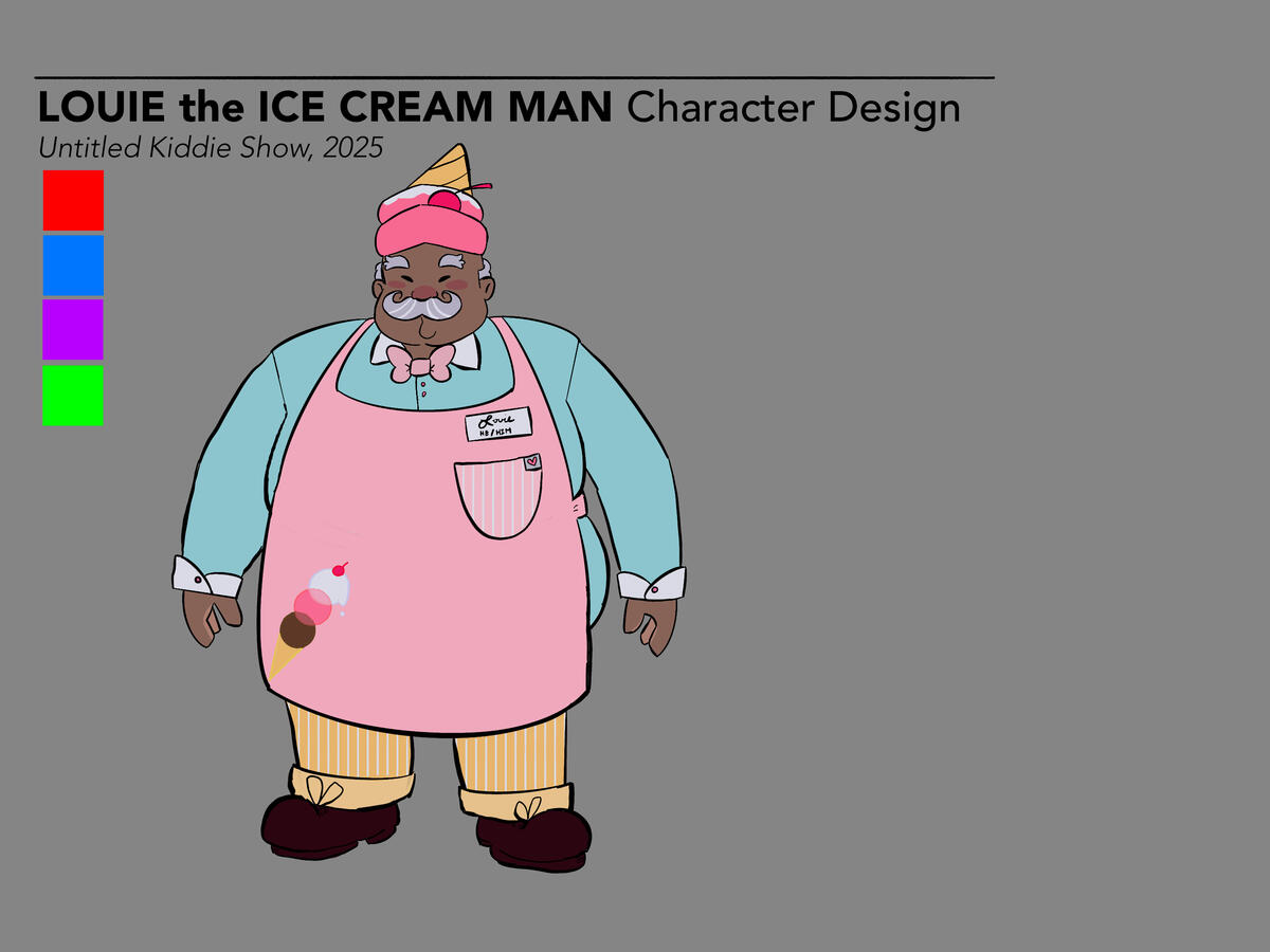 'Louie the Ice Cream Man' character design 'Louie the Ice Cream Man' character design